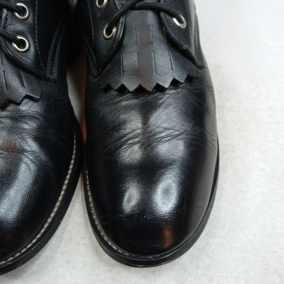 JUSTIN 'Hiram' 506 Kiltie Lace Up Roper Boots Blac - Picture 5 of 11